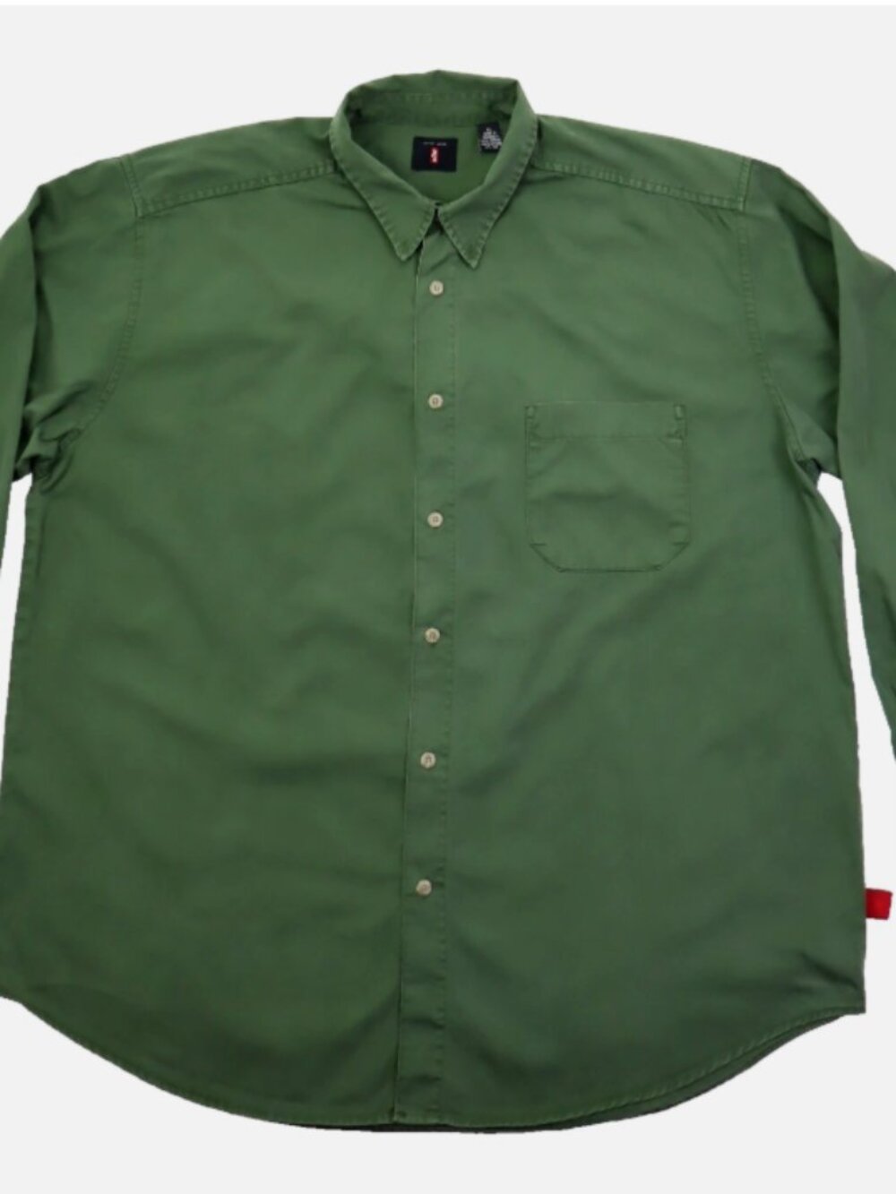 Levi's 100% Cotton Button Up Long Sleeve Shirt Men's Size XL Green Pre-Owned